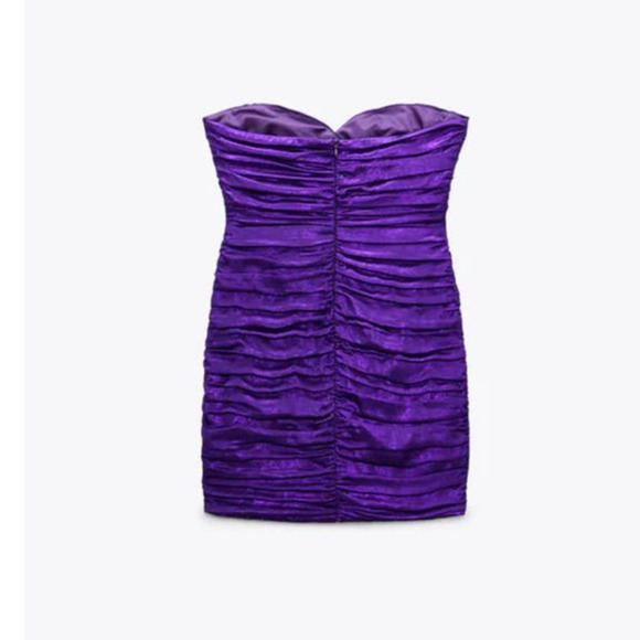 Zara Strapless Purple Mini Dress - Picture 4 of 6